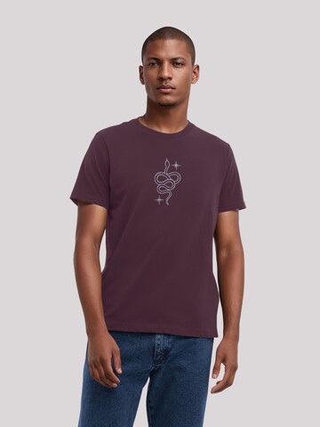 T-Shirt 'Mystical Snake' F4NT4STIC en marron : devant