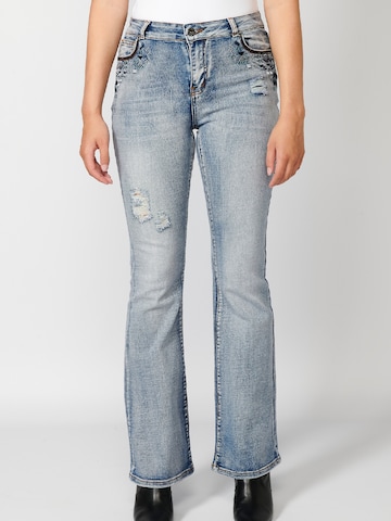 KOROSHI Flared Jeans in Blue: front