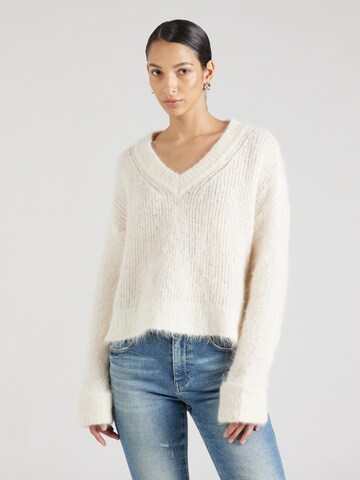 AMERICAN VINTAGE Sweter 'BYMI' w kolorze biały: przód