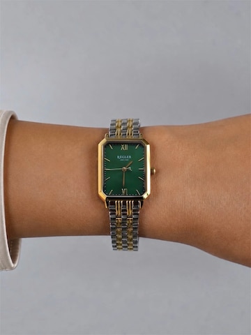 Régler - Reloj analógico 'Régler Élégance Steel Bicolor Silver/Gold - Green' en oro: frente