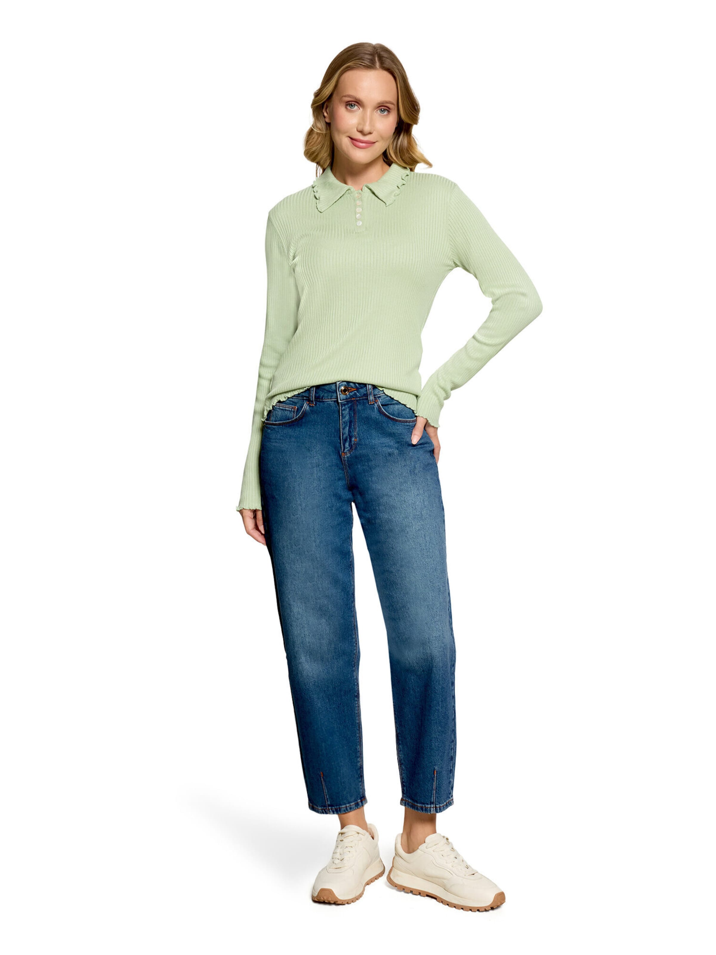 Cartoon Flared Jeans in Blau