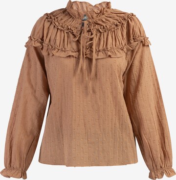 DreiMaster Vintage Blouse 'Abrel' in Bruin: voorkant