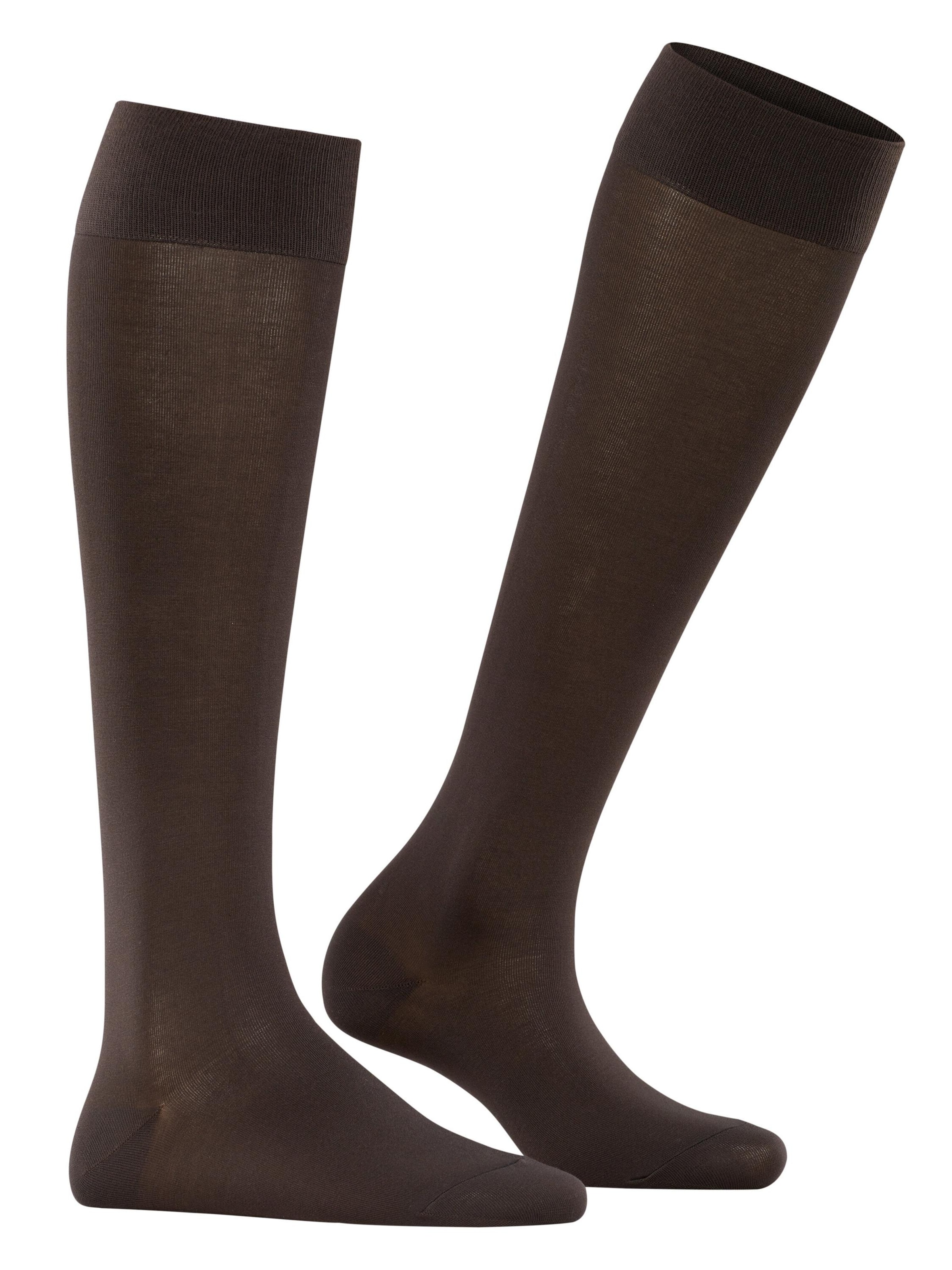 FALKE Knee High Socks 'Cotton Touch' in Brown