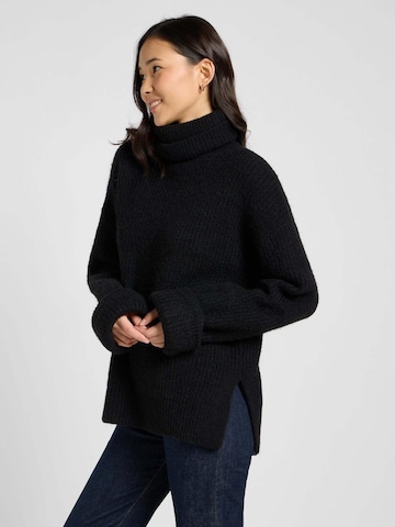 Lee Sweater 'Wide Cuff Turtle Neck' in Black