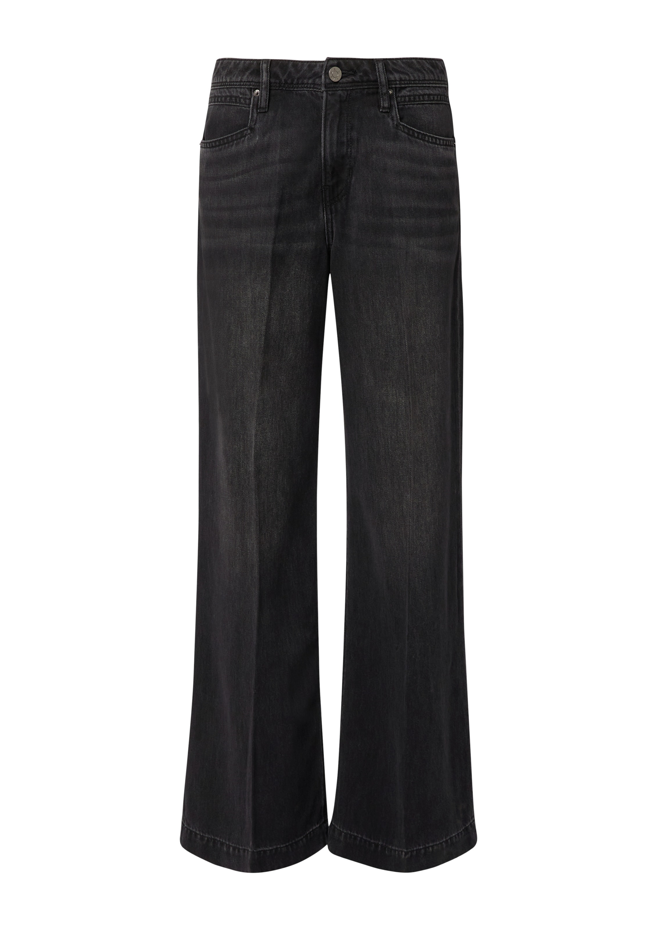 s.Oliver Wide leg Jeans 'Suri' in Zwart: voorkant