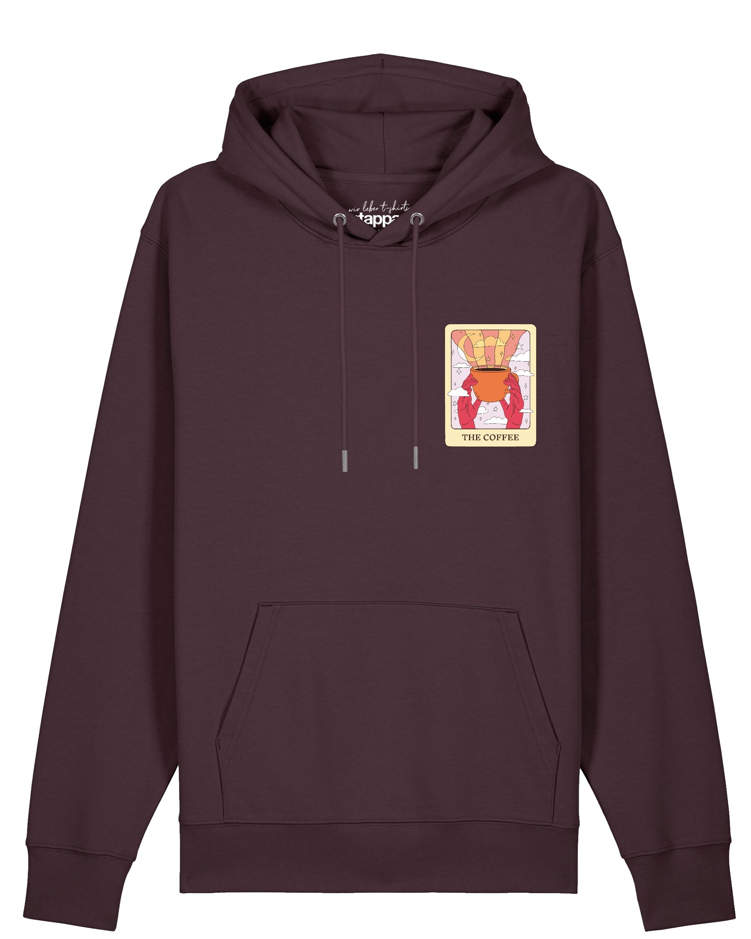 Felpa 'Tarot The Coffee' di Watapparel in rosso: frontale