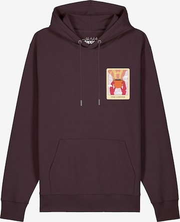 Felpa 'Tarot The Coffee' di Watapparel in rosso: frontale