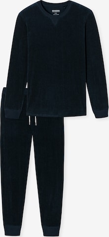 SCHIESSER Pyjama lang ' Warming Nightwear ' in Blauw: voorkant