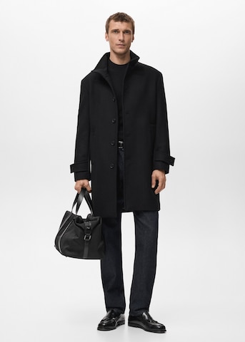 MANGO MAN Between-Seasons Coat 'Funnel' in Black