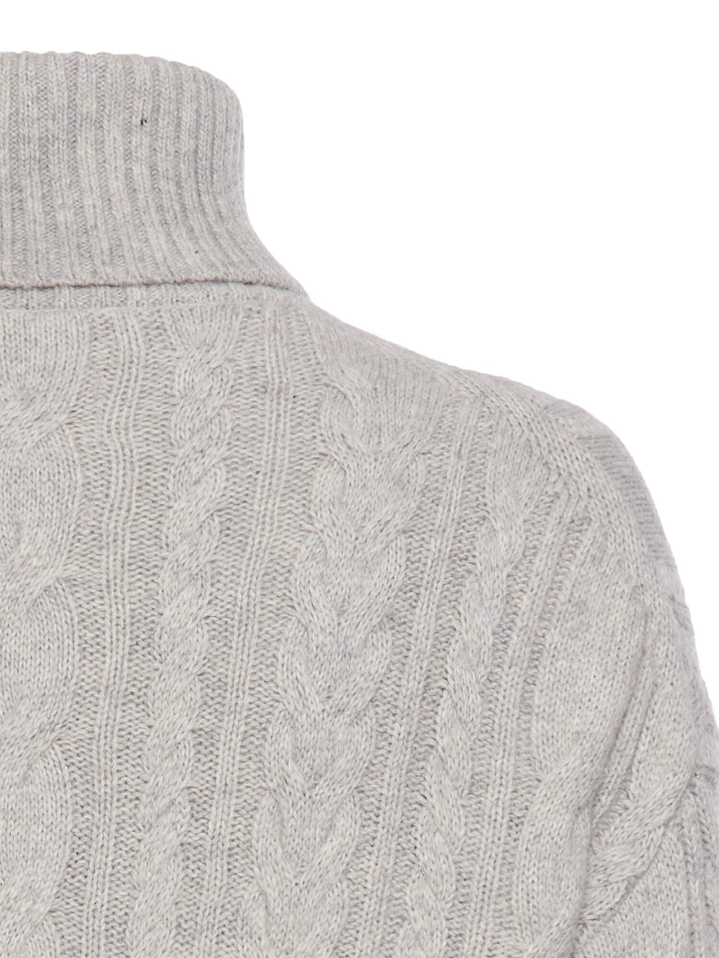 CAMEL ACTIVE Strickkleid mit Zopfstrickmuster in Grau