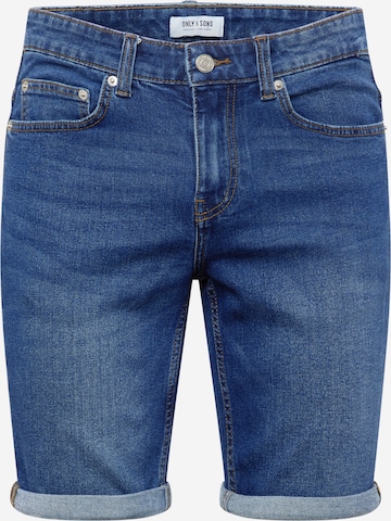 Slimfit Jeans 'PLY 9288' de la Only & Sons pe albastru: față