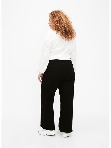 Zizzi Wide leg Jeans in Zwart