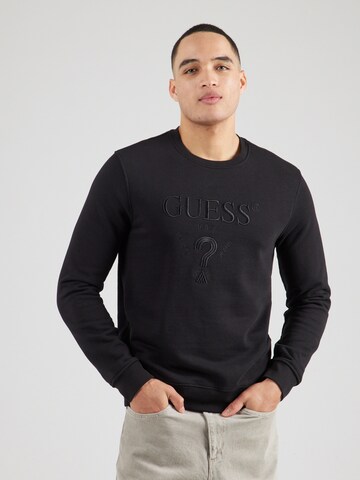 GUESSSweater majica 'BEAU' - crna boja: prednji dio