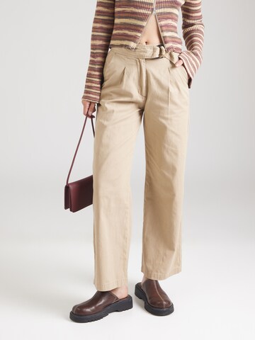 GARCIA - Loosefit Pantalón plisado en beige: frente