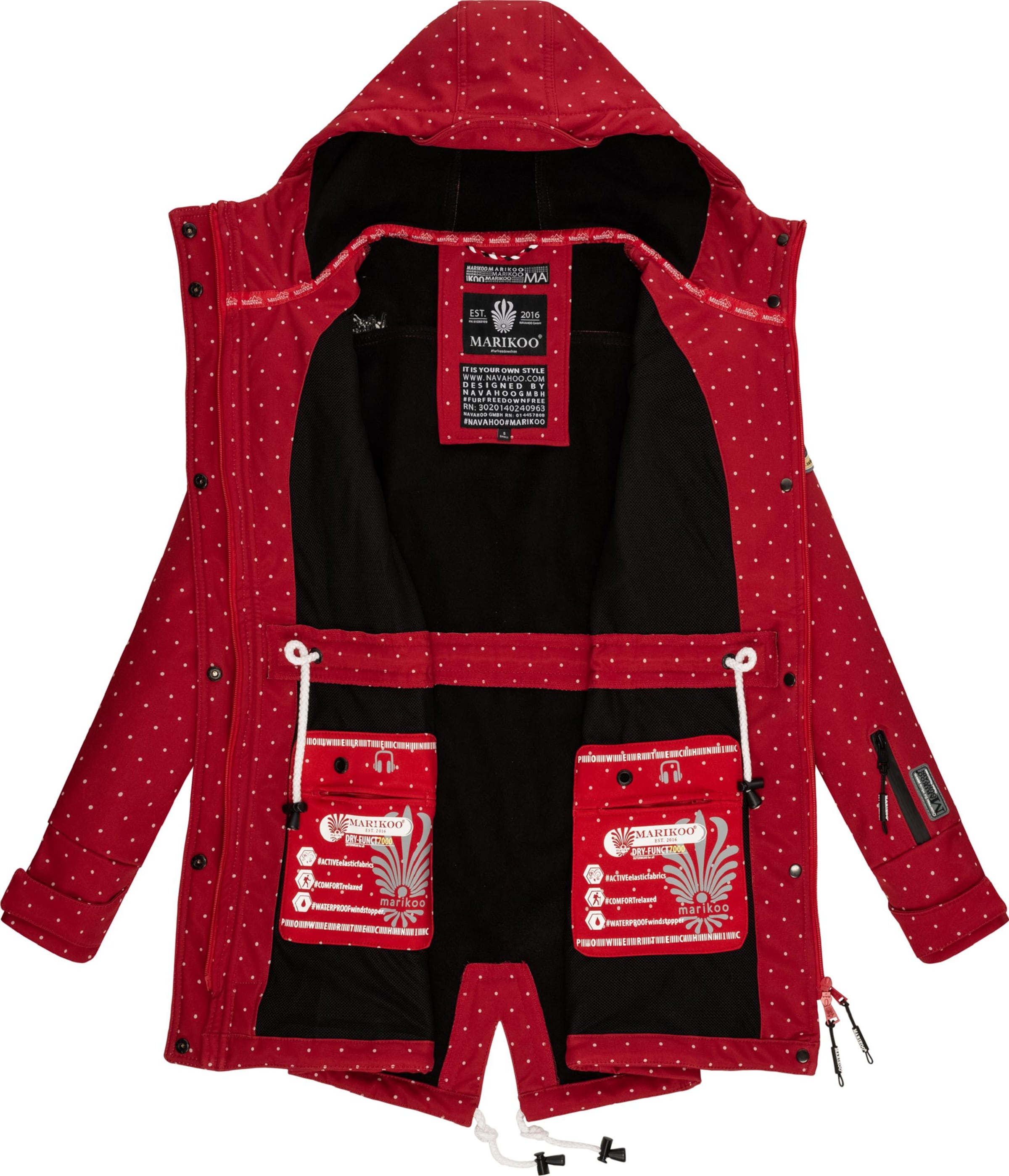 MARIKOO Functionele mantel 'Zimtzicke' in Rood