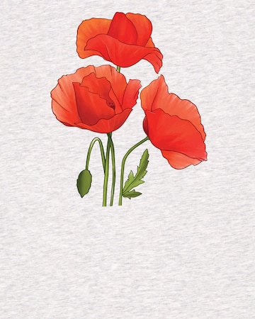 T-shirt 'Poppy Flowers' Watapparel en blanc