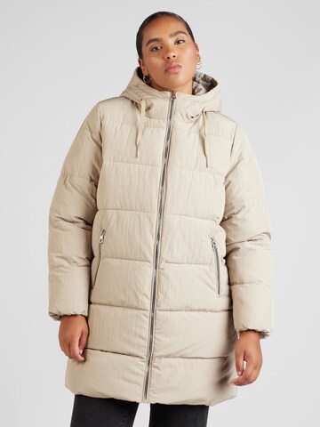 Manteau d’hiver 'Dolly' ONLY Carmakoma en beige : devant