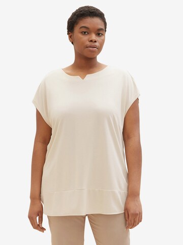 T-shirt Tom Tailor Women + en beige