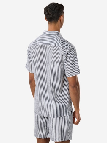 Coupe regular Chemise 'Seersucker' Seaside en bleu