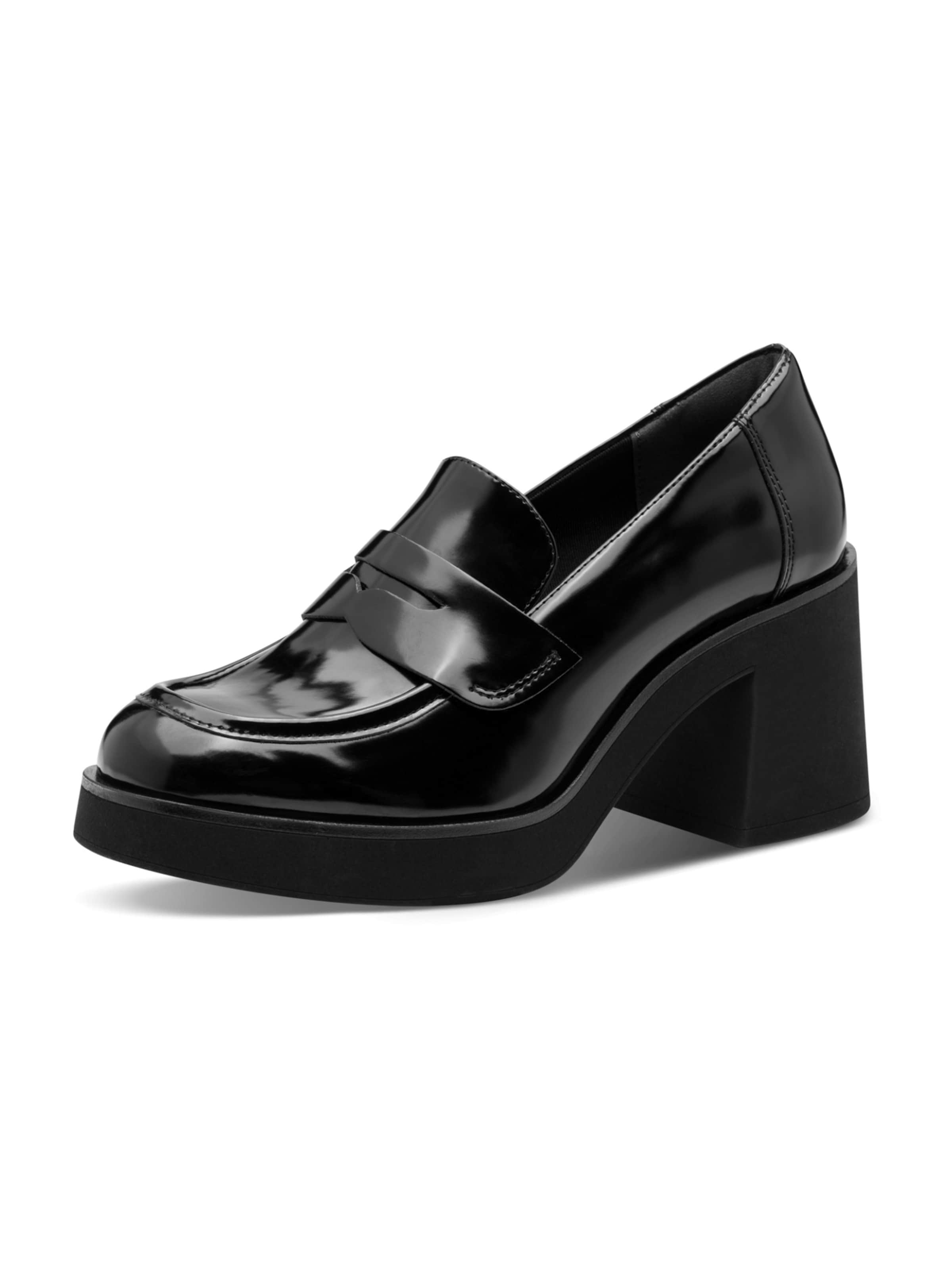 Tamaris Platform Heels in Black: front