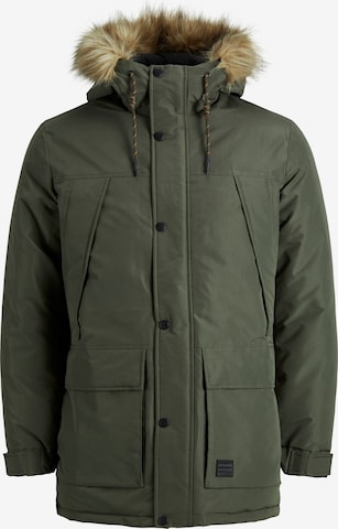 Jack & Jones Plus - Parka de inverno 'Super' em verde: frente