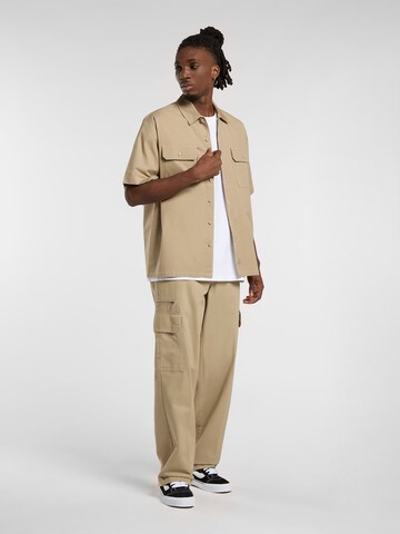 DICKIES Comfort fit Button Up Shirt 'RIVERBEND WORK SHIRT' in Beige