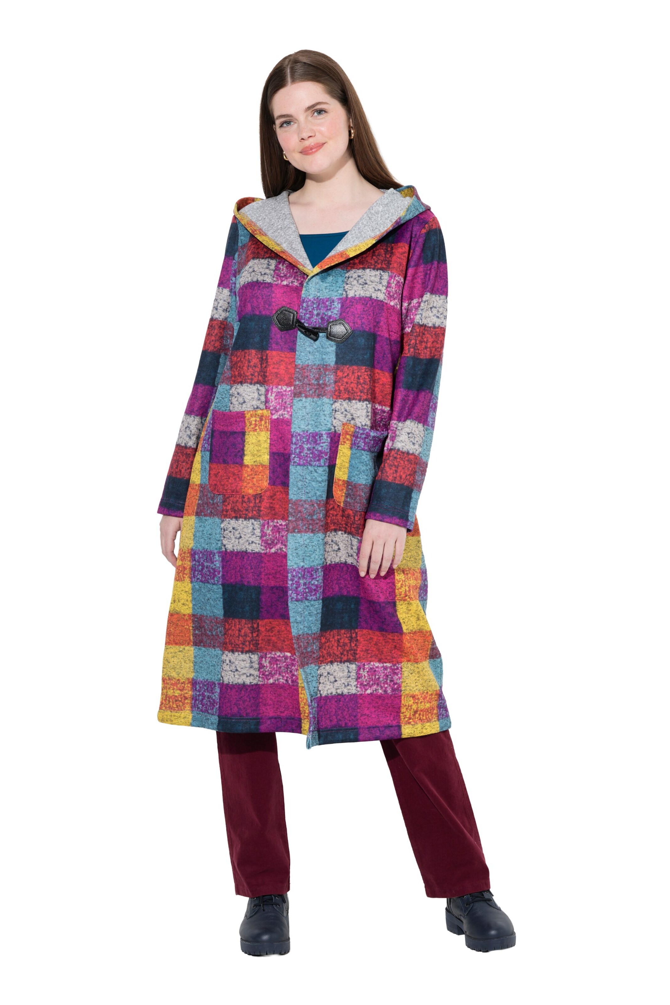 Ulla Popken Zip-Up Hoodie in Mixed colors: front