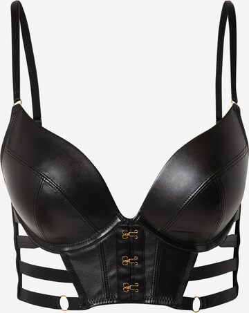 ABOUT YOU x hunkemöller Push-up Bra 'Vicky' in Black: front