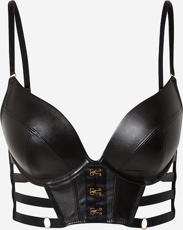 ABOUT YOU x hunkemöller - Push-up Sujetador 'Vicky' en negro: frente