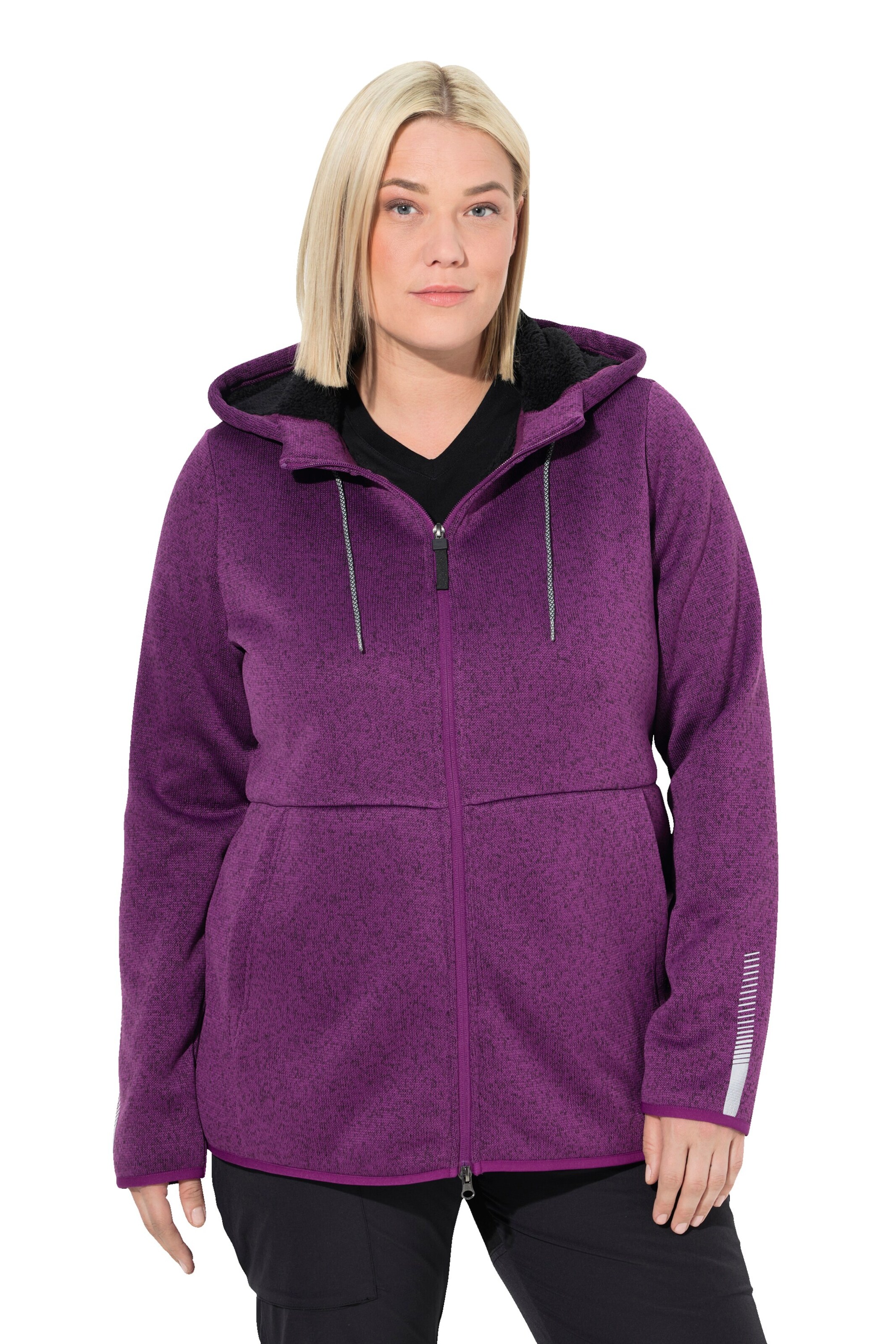 Ulla Popken Sweatjacke in Lila: Vorderseite