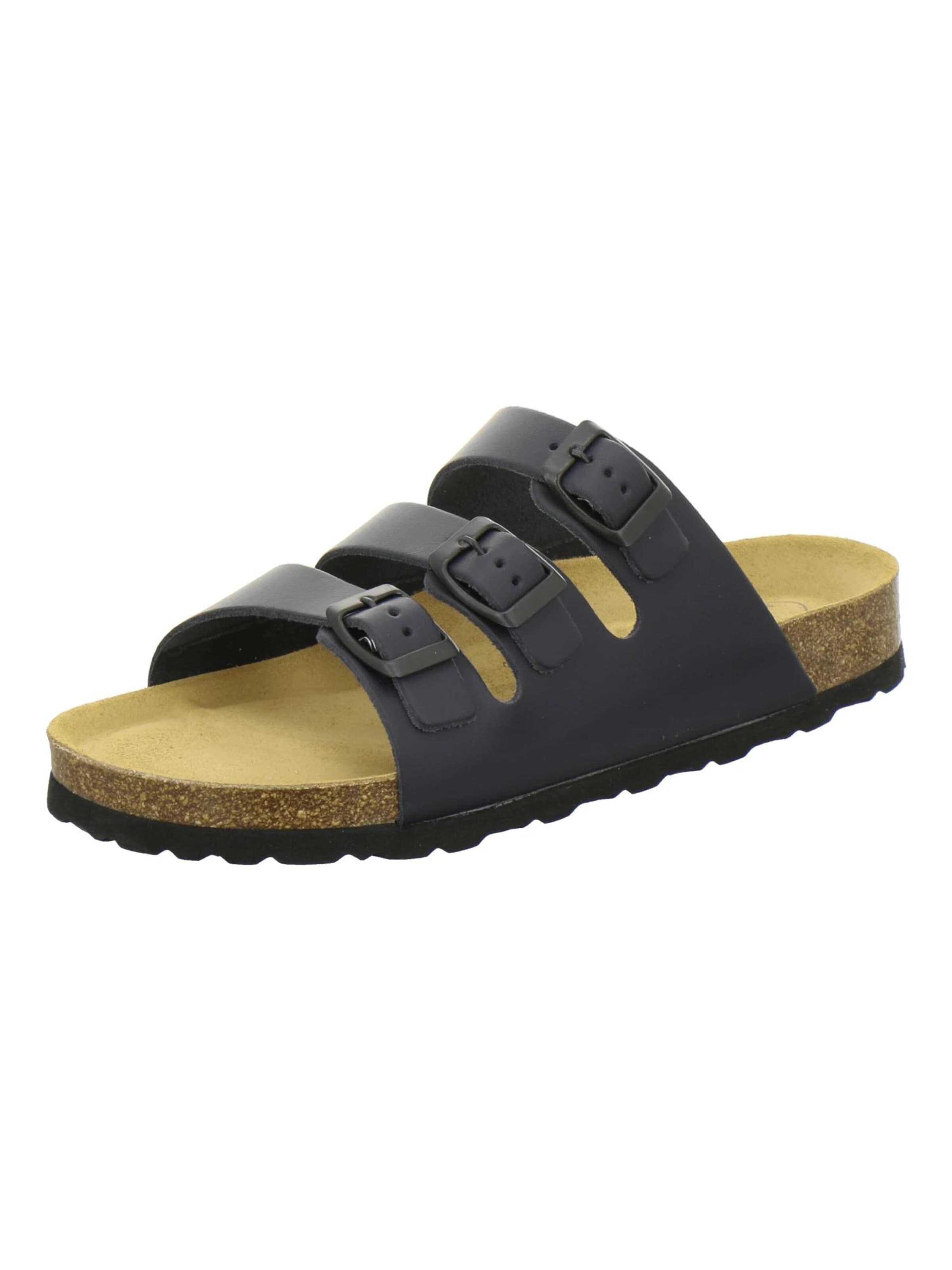 Mule 'Pantoletten Herren Dreischnaller navy Leder' AFS-Schuhe en bleu : devant