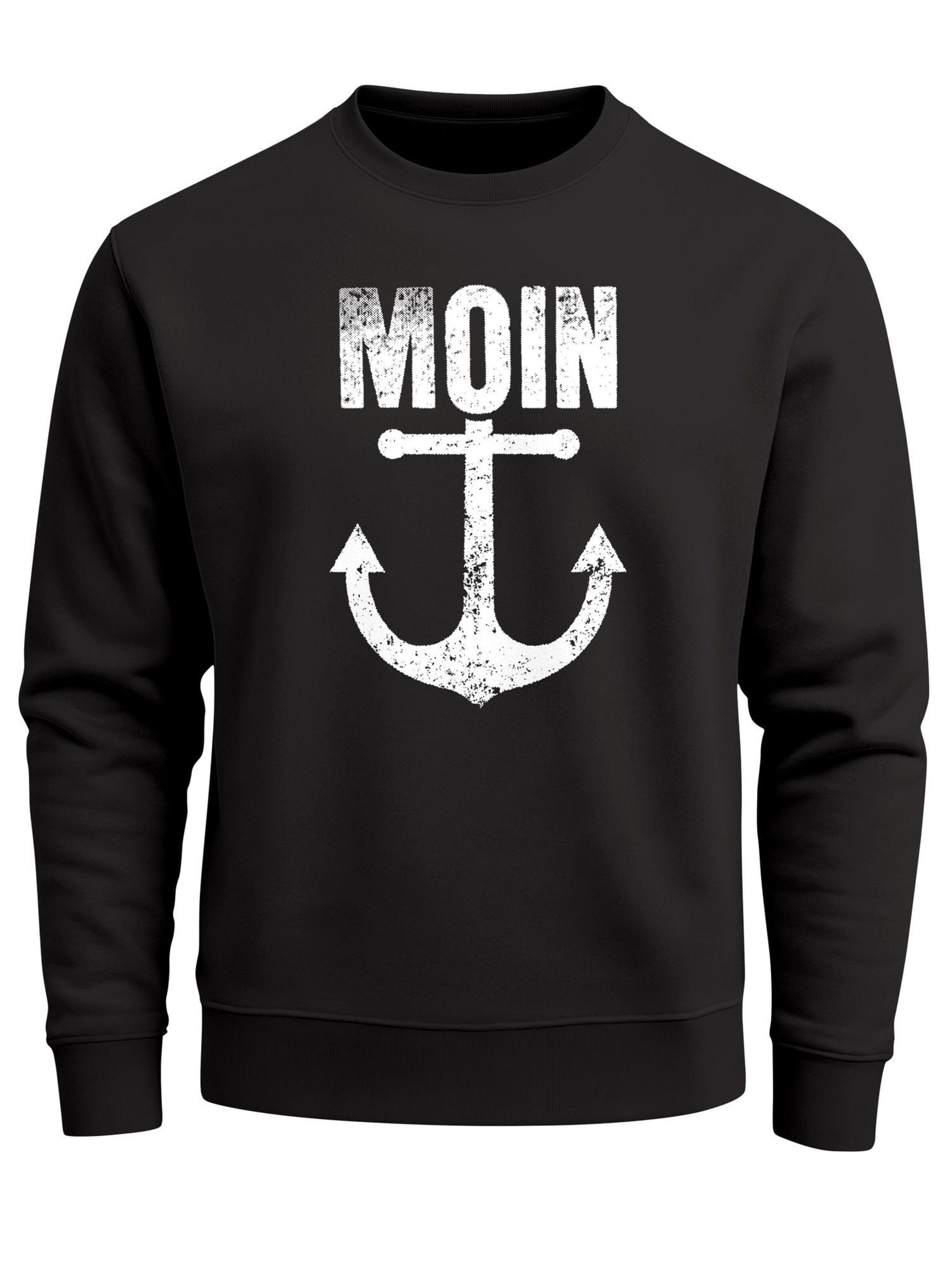 Neverless Sweatshirt 'Moin Anker' in Black: front
