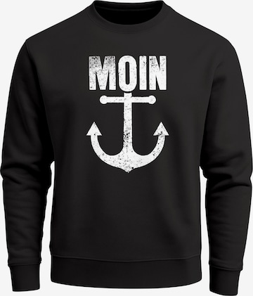 Neverless Sweatshirt 'Moin Anker' in Schwarz: Vorderseite