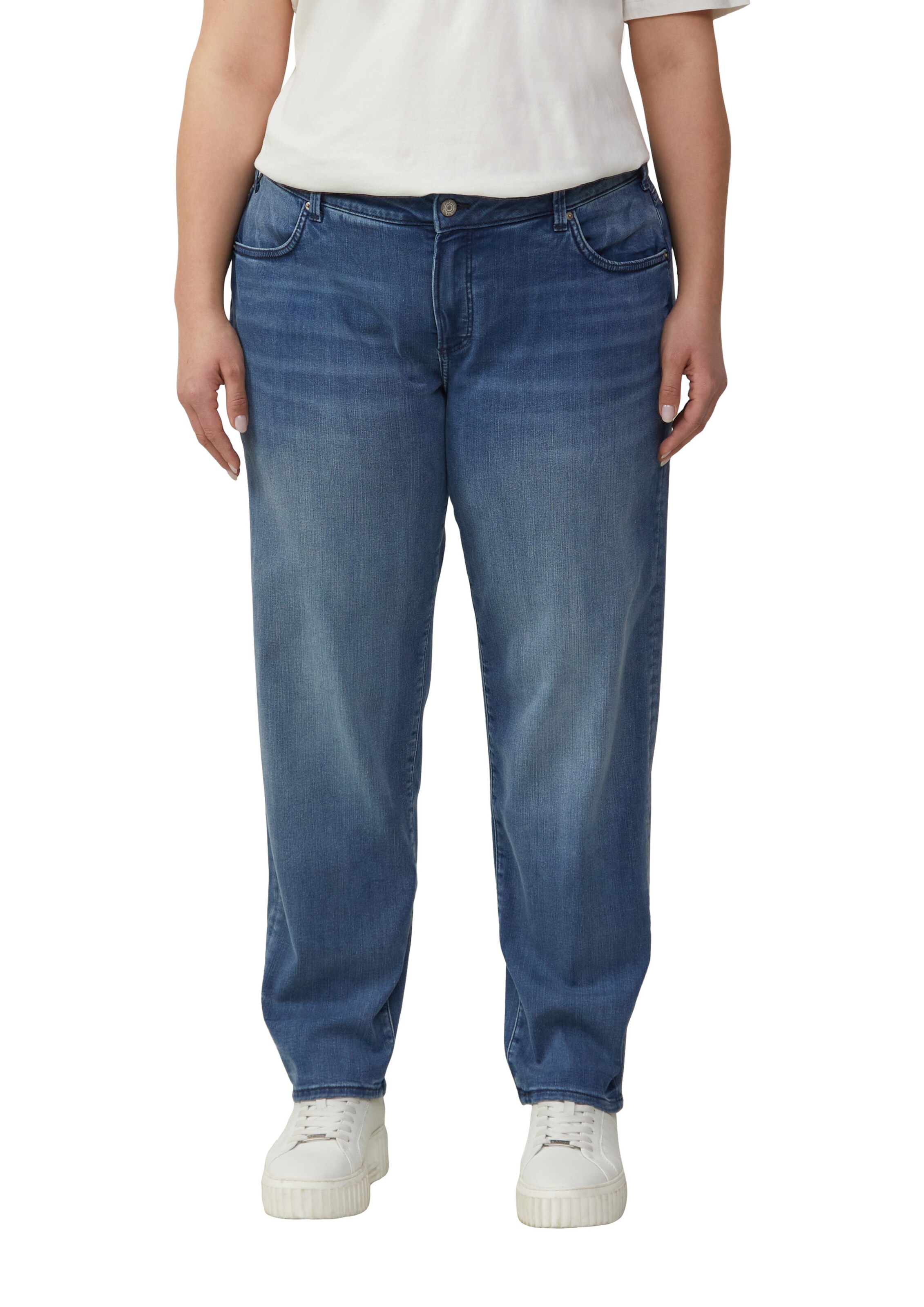 s.Oliver Red Label Plus Tapered Jeans in Blauw: voorkant