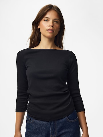 PIECES Top in Black: front