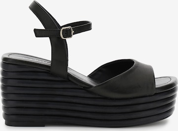 Sandalo con cinturino di CAFè NOIR in nero: frontale