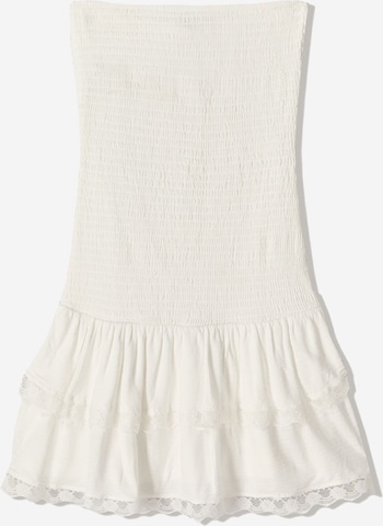 BershkaLjetna haljina - bijela boja: prednji dio