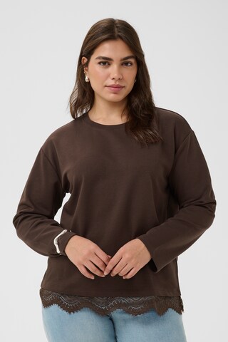 KAFFE CURVE Sweatshirt 'KCsophia' i brun: forside