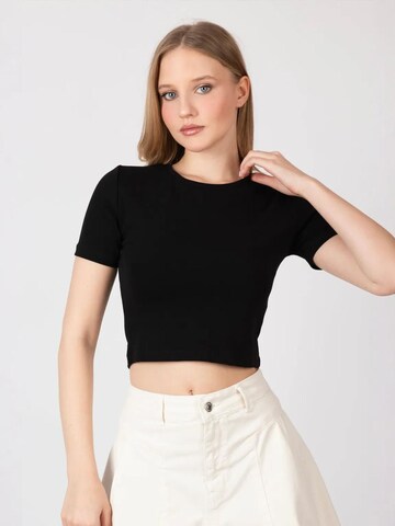 T-shirt Hiccup en noir : devant