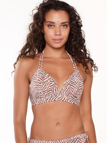 LingaDore Triangel Bikinitop in Bruin: voorkant