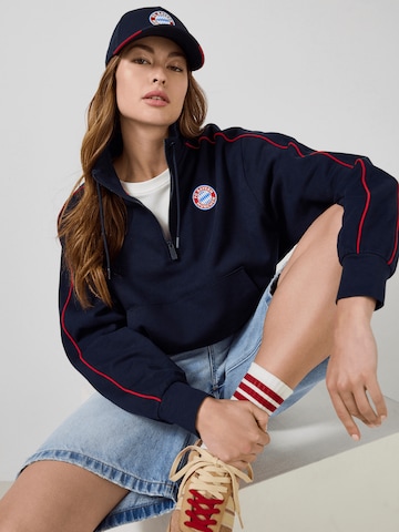 FC BAYERN MÜNCHEN Half-Zip Pullover Essentials in Blau