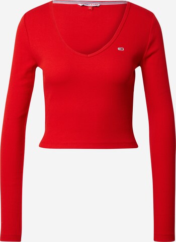 T-shirt Tommy Jeans en rouge : devant