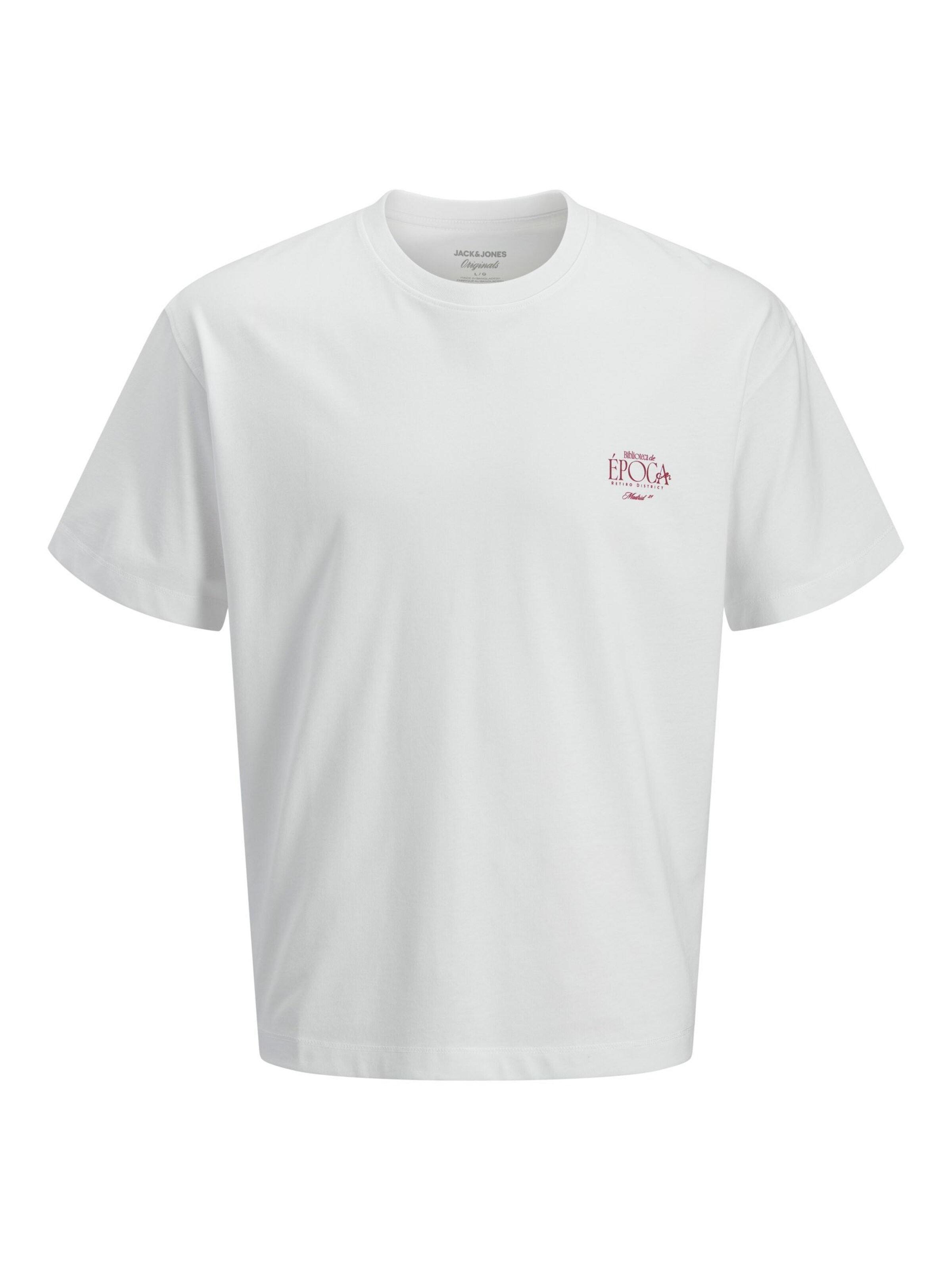 JACK & JONES Bluser & t-shirts i L i mørkerød / offwhite, Produktvisning