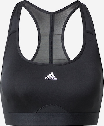 ADIDAS PERFORMANCE Bustier Urheilurintaliivit 'Powerreact' värissä musta: edessä