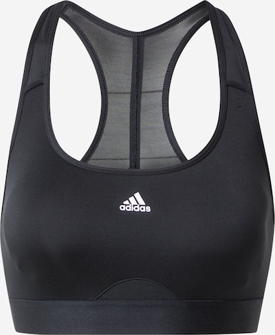 ADIDAS PERFORMANCE Sports bra 'Powerreact' in Black / White, Item view