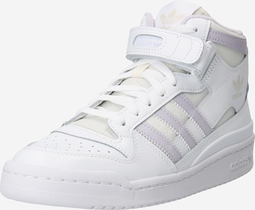 ADIDAS ORIGINALS - Sapatilhas altas 'Forum' em branco: frente