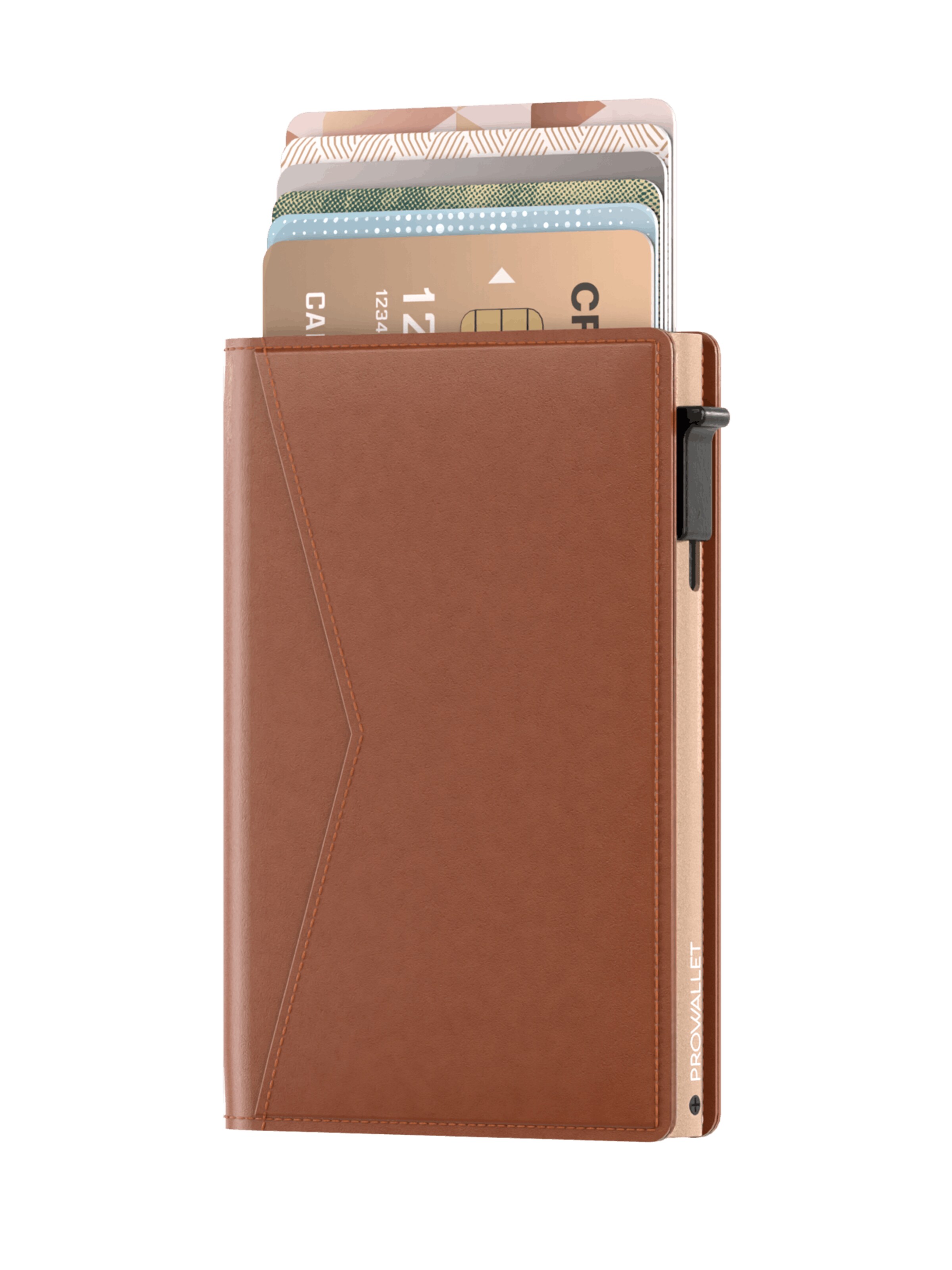 Prowallet Wallet 'Pasjeshouder Slim' in Brown: front