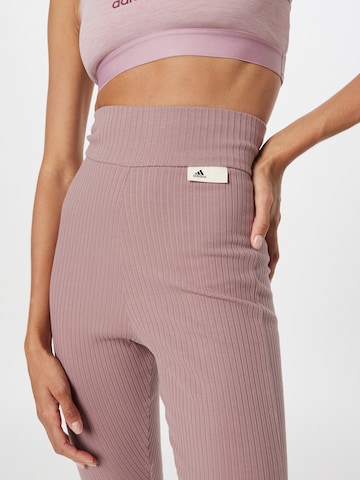 ADIDAS SPORTSWEAR Skinny Sporthose 'Studio Lounge Ribbed' in Lila