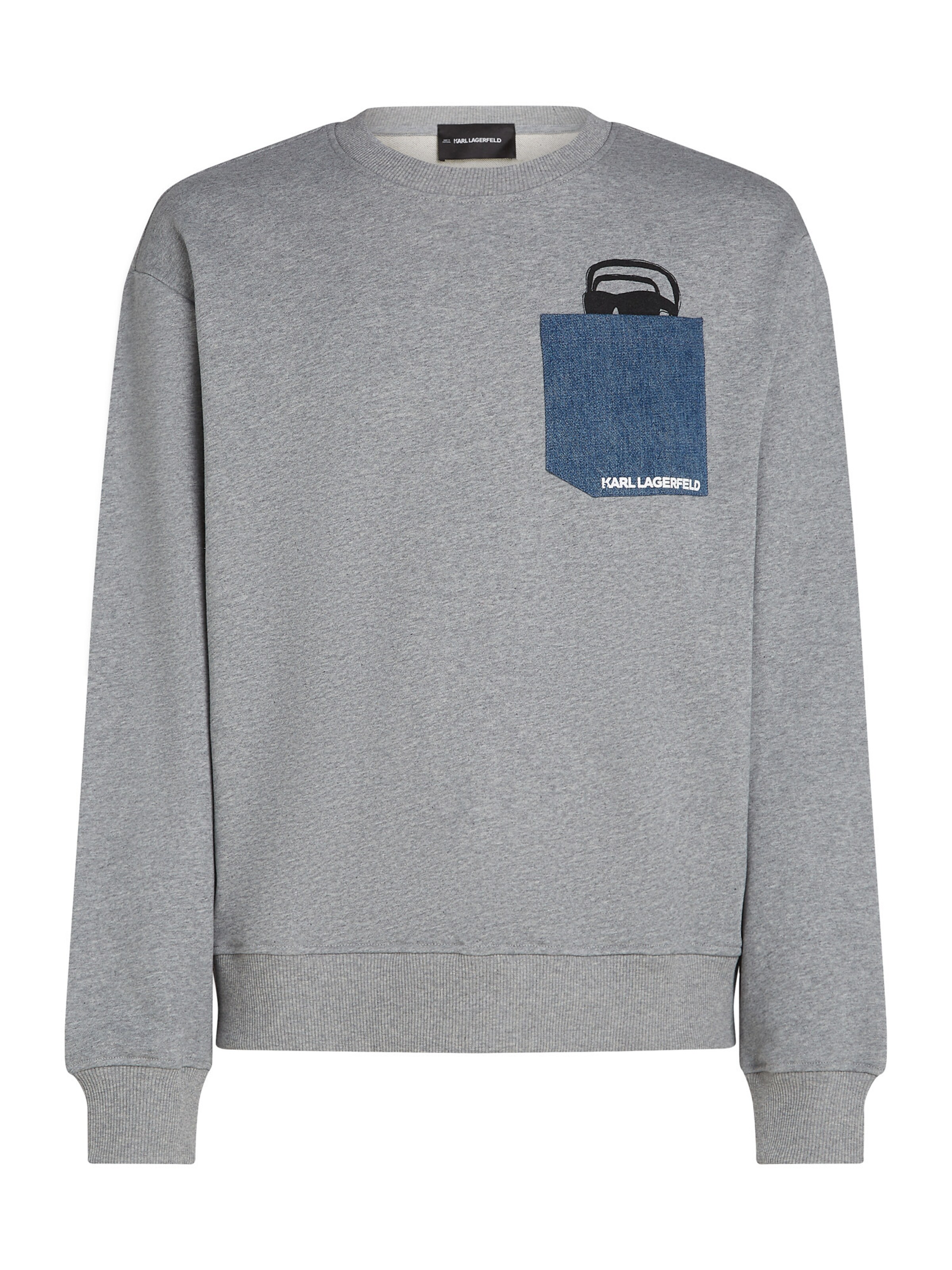 Bluză de molton de la Karl Lagerfeld pe gri: față