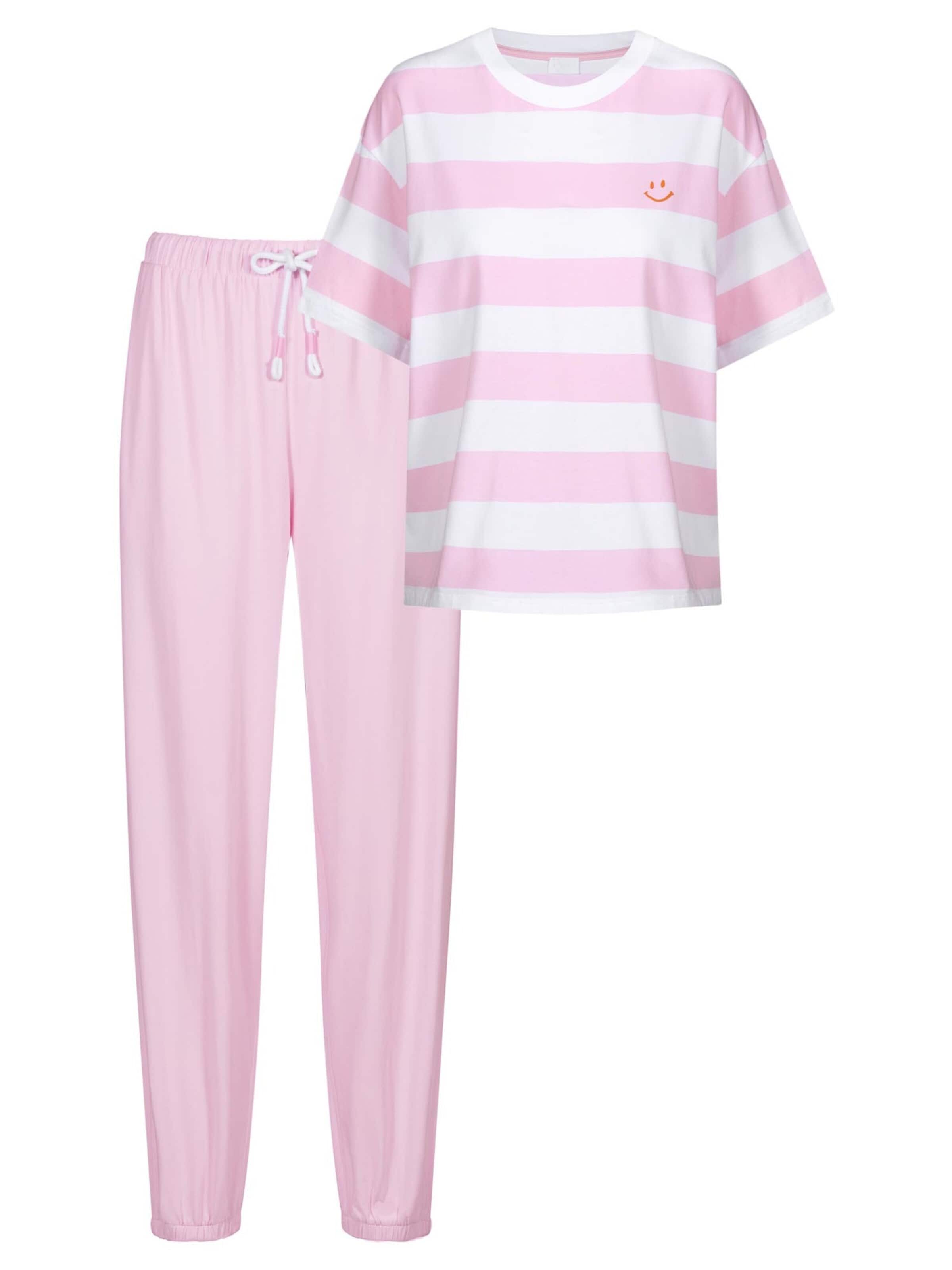Mey Pyjama 'Streaked Lines'‌‌‌‌‌‌‌‌‌ in Pink: Vorderseite